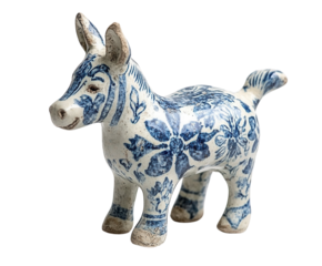 A fun donkey figurine, representing the donkeys of Santorini, perfect as a Greek souvenir.transparent PNG
