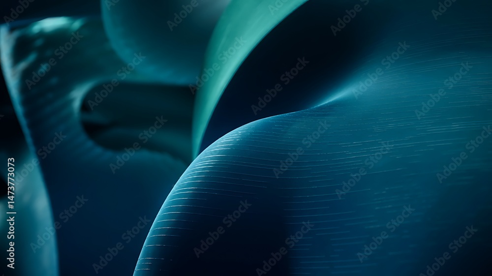 Poster abstract teal and green swirling forms a captivating study in texture and light