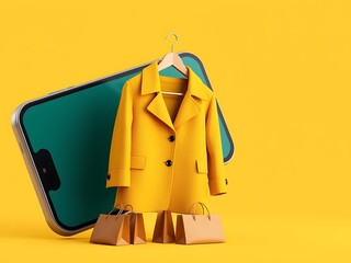 yellow jacket on a mannequin