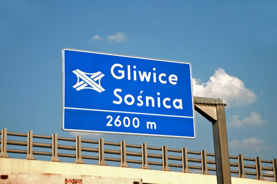 Autobahnschild Kreuz Gliwice Sośnica