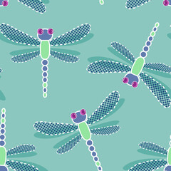 Dragonflies Seamless Pattern