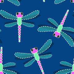 Dragonflies Seamless Pattern