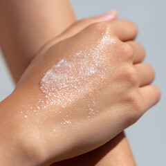 Fototapeta premium Applying Hydrating Gel on Hand for Smooth Skin