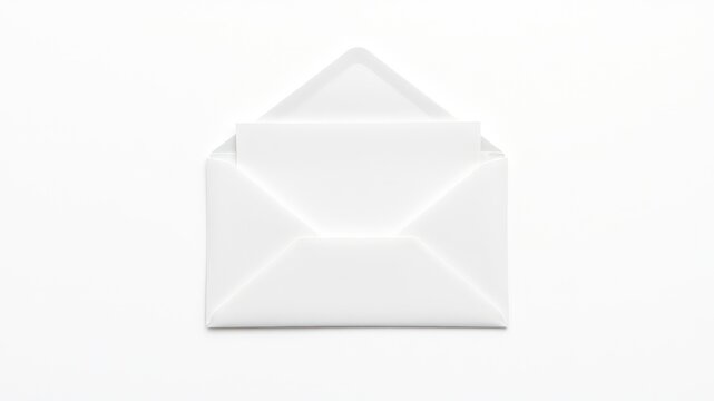 Blank white envelope with card mockup for correspondence