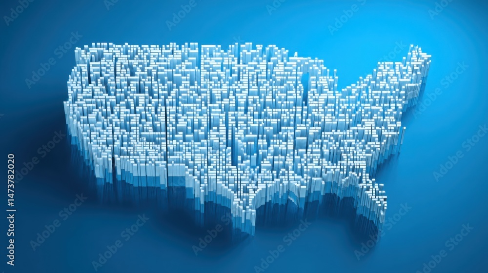 Poster a comprehensive map of the united states highlighting key areas for b2b revenue logic and structured