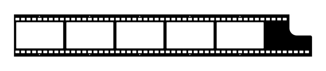 Grunge film strips. Old retro cinema movie strip. Video recording illustration.
