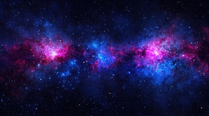 Fototapeta premium A deep space nebula with pink and blue hues.