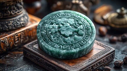 Jade seals are used to authenticate official documents in some cultures, symbolizing authority and trust, a feeling of tradition and legal processes