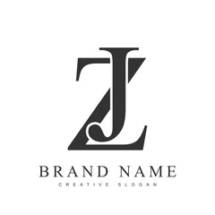 ZJ trendy logotype template. Initial letter z and j classic font style. Creative logo for company name or identity.