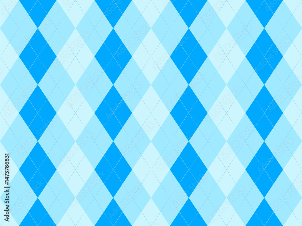 Poster serene blue argyle pattern. perfect for backgrounds, textiles, or any project needing a sophisticate