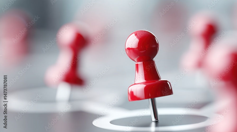Aufkleber red figure standing on a white circle symbolizing priority-based executive action board concept in u
