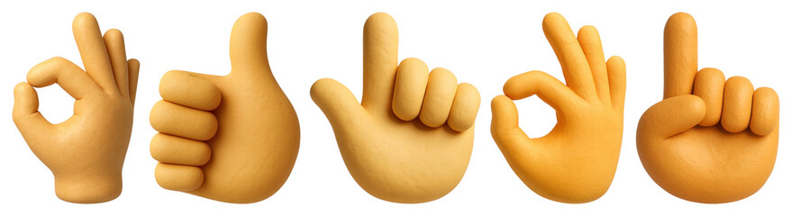 PNG Clay hand showing OK gesture., transparent background
