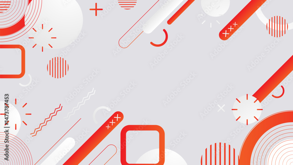 Poster red abstract pop art color paint splash pattern background. memphis geometry background