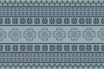 Pixel pattern fabric on grey background.
