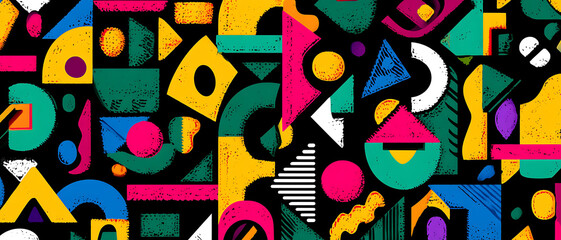 Vibrant Geometric Abstract Art Colorful Shapes Background