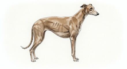 Obraz premium Elegant Greyhounds Still Pose Illustration