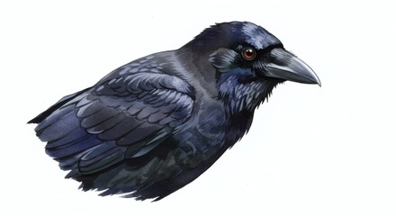 Obraz premium Elegant raven in artistic portrait style