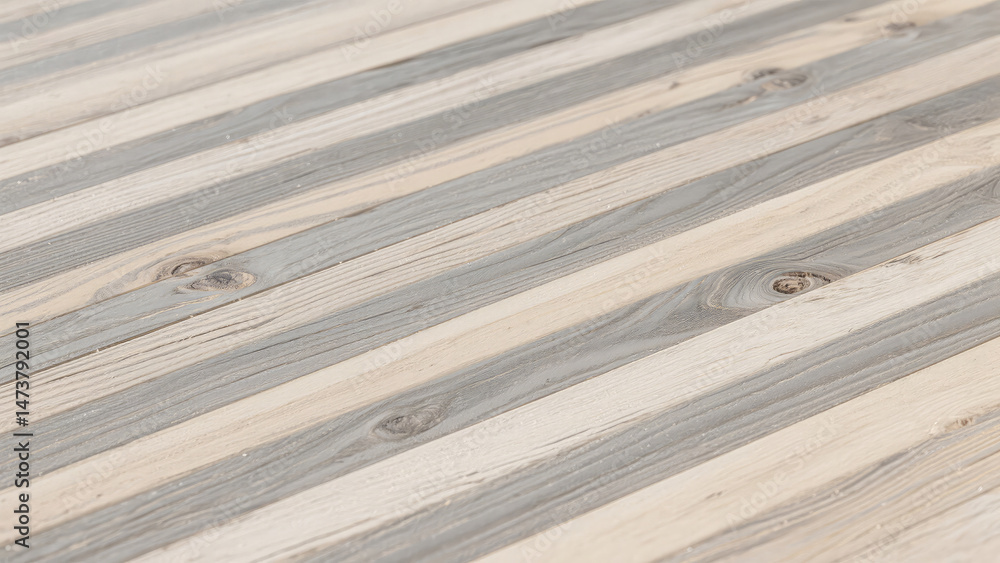 Poster angled view of light and grey wooden planks creating a textured surface and background