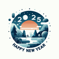 cool 2025 year logo vector image