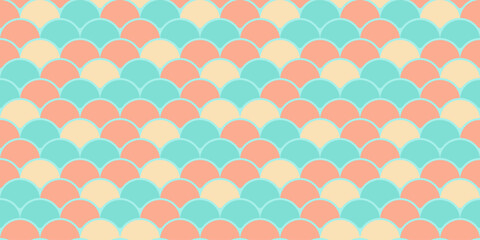 Pasteltoned fish scale pattern.  Perfect for textile design, website backgrounds, or any project needing a playful, summery aesthetic. © Olena