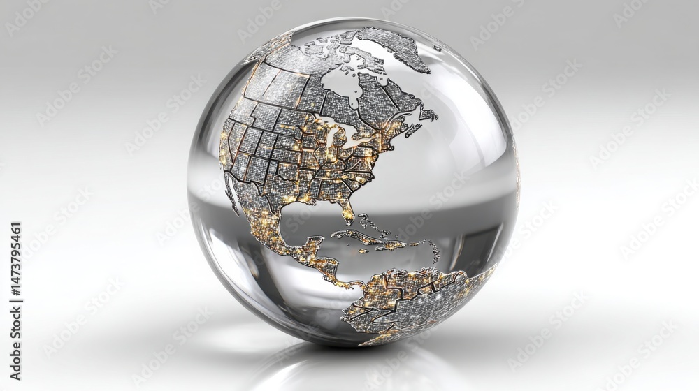Poster elegant silver sphere representing value stream and visualizing concepts in a modern context of inno