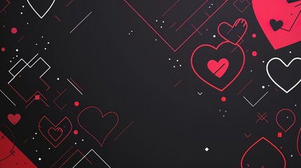 Simple Line Geometric Background Template for Valentine's Day: Modern, Elegant, and Visually Appealing for Love Celebrations