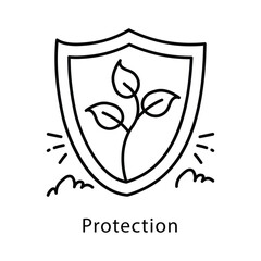 Protection Vector Outline Style Icon. Eps 10 File