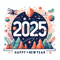cool 2025 year logo vector image