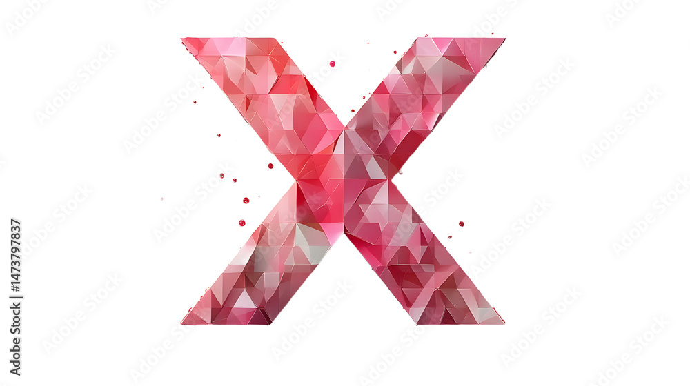 Aufkleber vibrant abstract composition featuring a geometric 'x' shape created through colorful triangles and 
