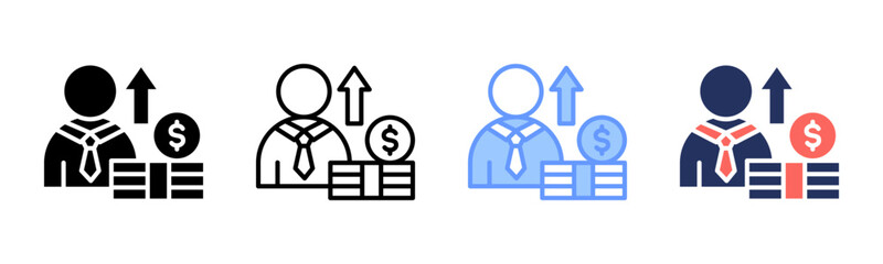 Investor icon sheet multiple style collection