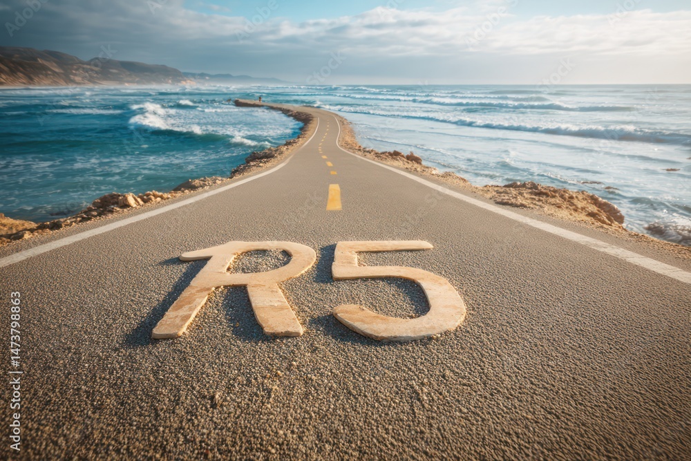 Poster retirement message with a beach highway in the background, symbolizing the beginning of a new phase.