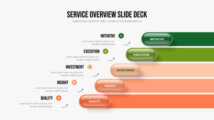Creative Launch 5 Option Infographic Frame Template. Investor Planning Five Element Diagram Slideshow Design. Company Overview Presentation Layout Vector Illustration.