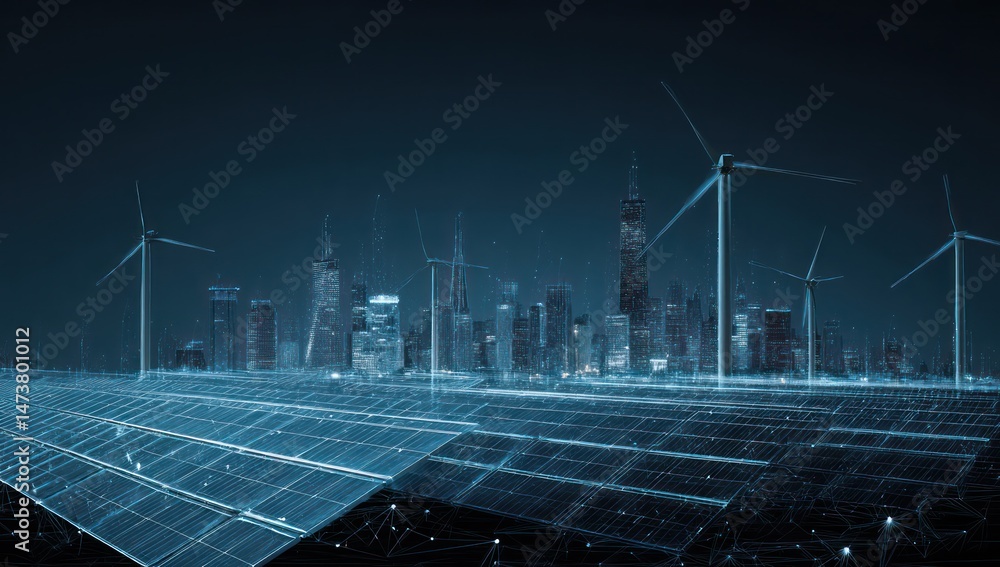Poster ai-enhanced smart grids optimizing energy use and balancing renewable sources in modern city infrast