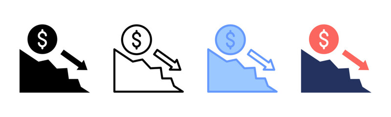 Fiscal icon sheet multiple style collection