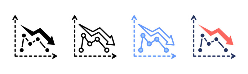 Economic icon sheet multiple style collection