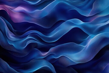 Obraz premium Abstract, flowing, vibrant, dark blue, and purple fabric-like drapes. Soft, wavy lines in varying shades create a dynamic, textured surface