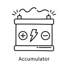 Accumulator Vector Outline Style Icon. Eps 10 File