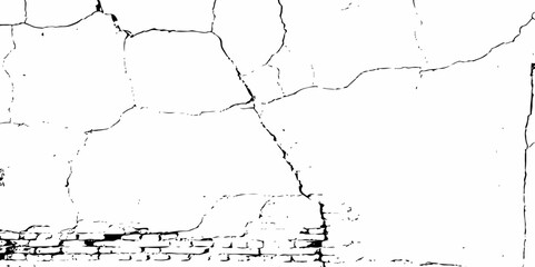 Dust or old grunge concrete building damaged grunge wall black and white texture effect white background.	