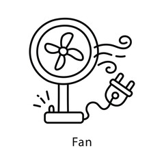Fan Vector Outline Style Icon. Eps 10 File
