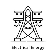 Electrical Energy Vector Outline Style Icon. Eps 10 File
