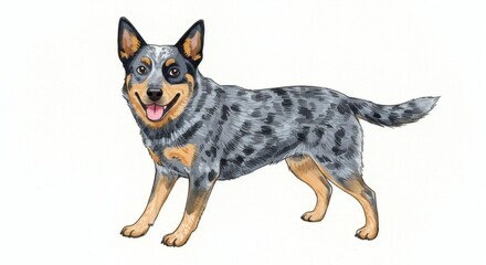 Happy speckled dog smiling at viewer