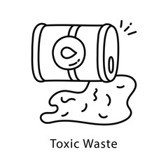 Toxic Waste Vector Outline Style Icon. Eps 10 File
