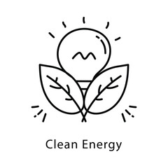 Clean Energy Vector Outline Style Icon. Eps 10 File