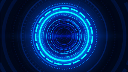Futuristic hexagon pattern with glowing blue light technology background