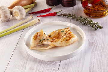 Fresh grilled calamari with herbs