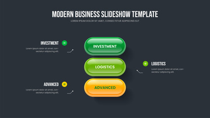Modern Plan 3 Option Infographic Frame Design. Service Review Three Step Diagram Slide Template. Marketing Strategy Presentation Layout Vector Illustration.