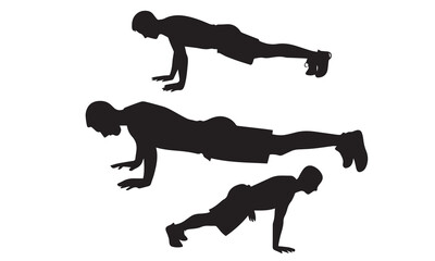 push up pose outline vector illustration