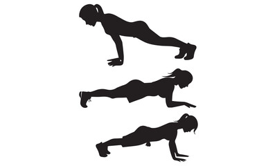push up pose outline vector illustration