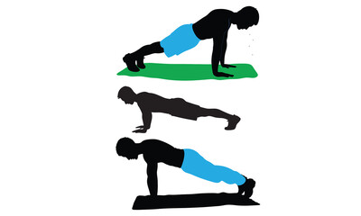 push up pose outline vector illustration