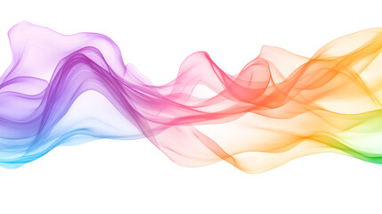 Naklejka premium A colorful wave of light is displayed on a white background. The colors are vibrant and the wave appears to be moving. Concept of energy and movement, as if the colors are dancing